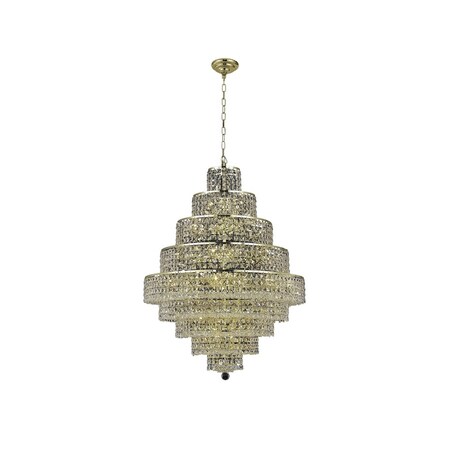 Elegant Lighting Maxime 20 light Gold Chandelier Clear Spectra? Swarovski? Crystal 2039D30G/SA